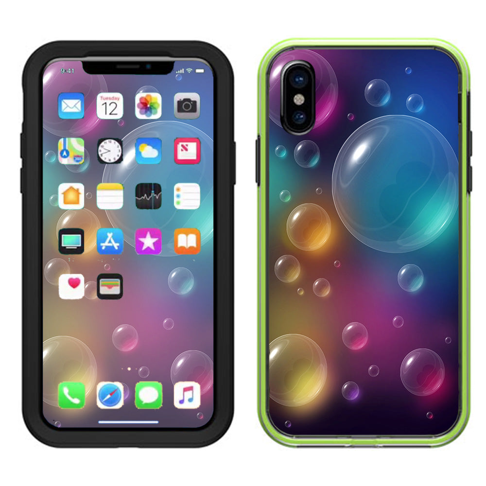  Rainbow Bubbles Colorful Lifeproof Slam Case iPhone X Skin
