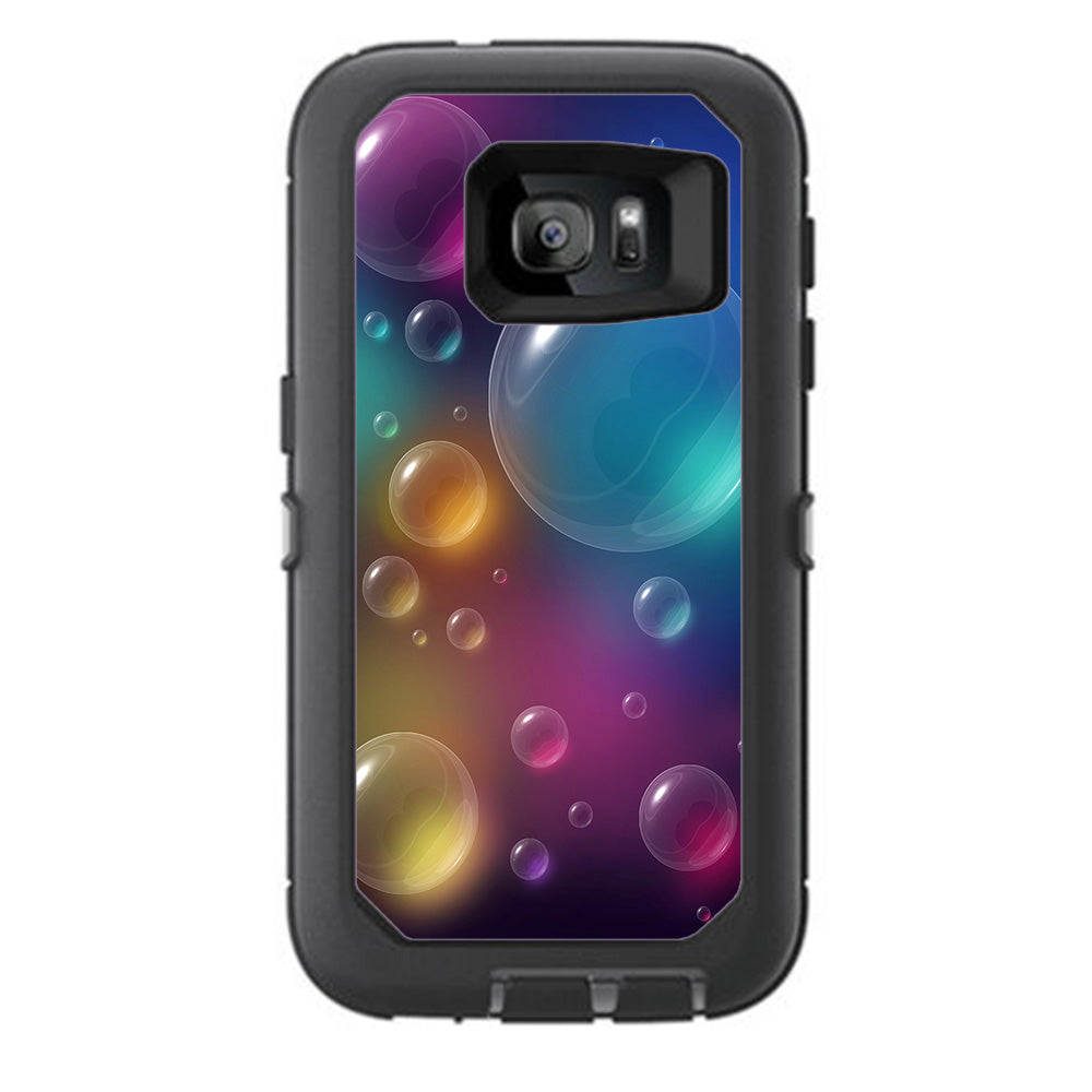  Rainbow Bubbles Colorful Otterbox Defender Samsung Galaxy S7 Skin