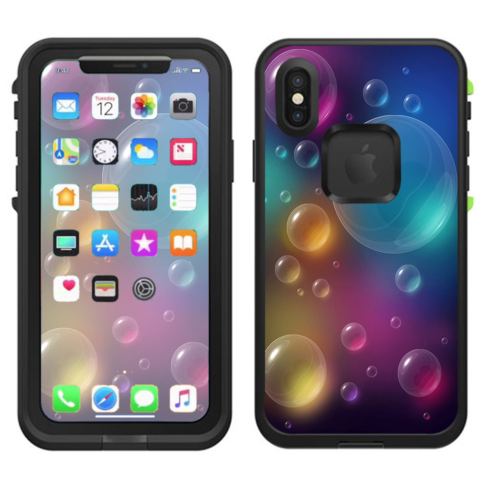  Rainbow Bubbles Colorful Lifeproof Fre Case iPhone X Skin