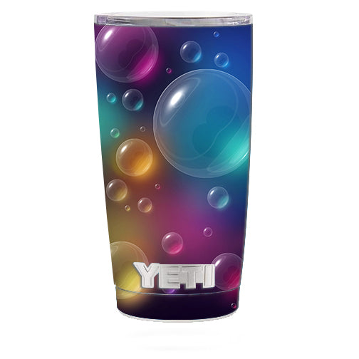 Rainbow Bubbles Colorful Yeti 20oz Rambler Tumbler Skin