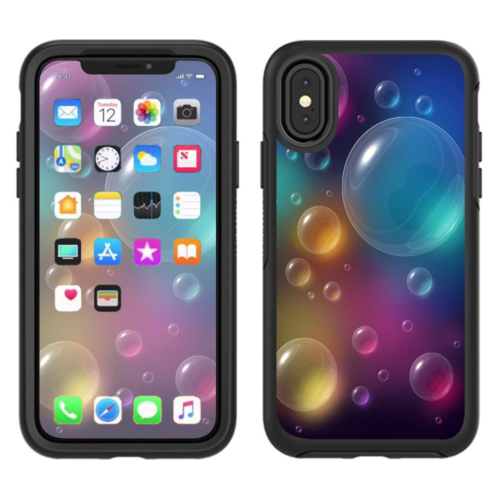  Rainbow Bubbles Colorful Otterbox Defender Apple iPhone X Skin
