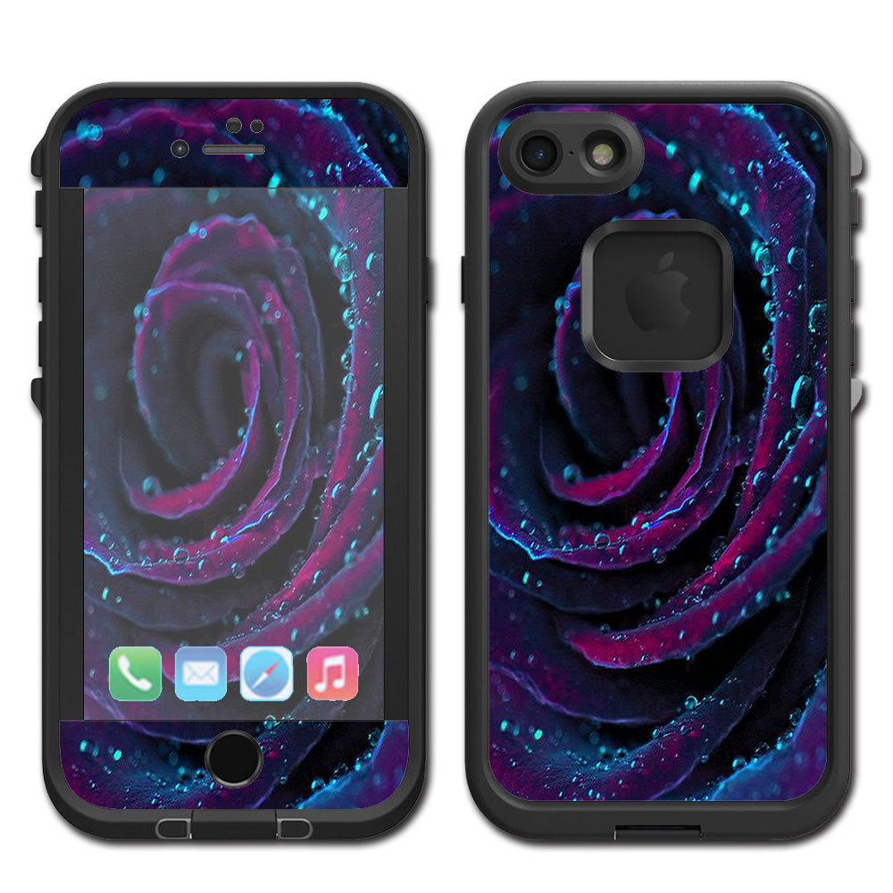  Purple Rose Pedals Water Drops Lifeproof Fre iPhone 7 or iPhone 8 Skin