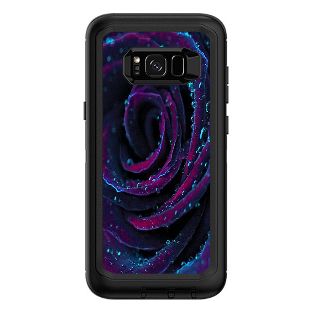  Purple Rose Pedals Water Drops Otterbox Defender Samsung Galaxy S8 Plus Skin
