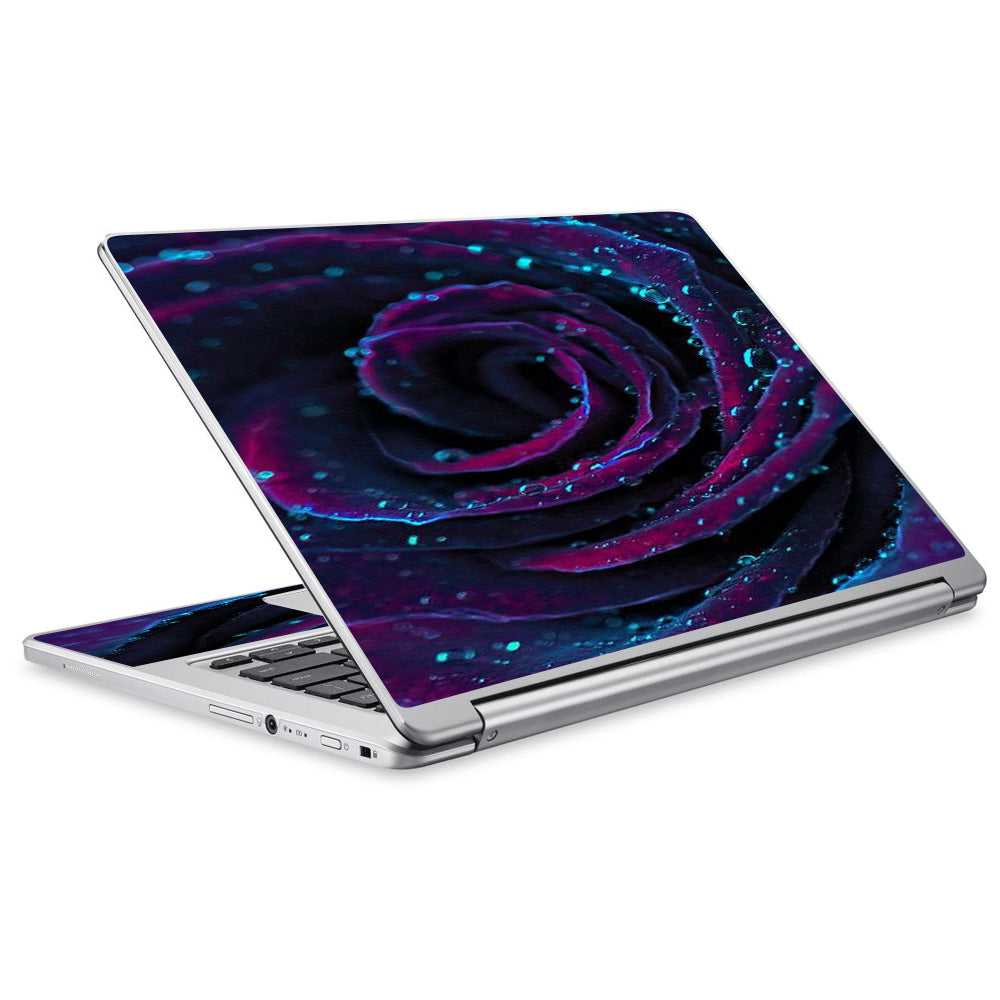  Purple Rose Pedals Water Drops Acer Chromebook R13 Skin