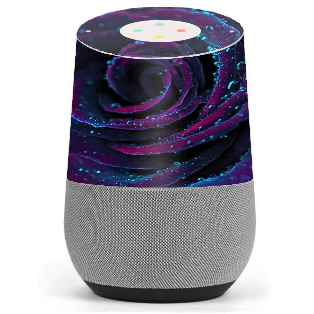  Purple Rose Pedals Water Drops Google Home Skin