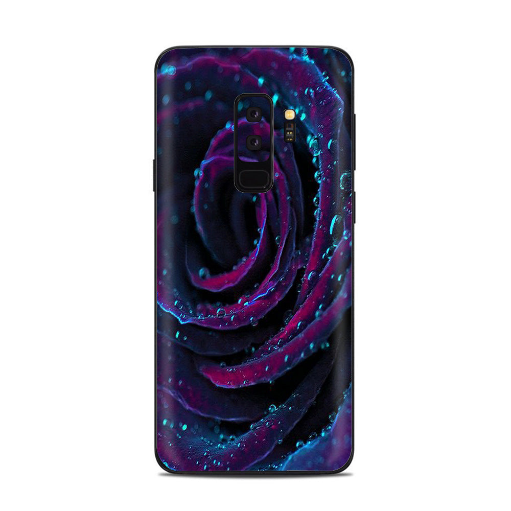 Purple Rose Pedals Water Drops Samsung Galaxy S9 Plus Skin