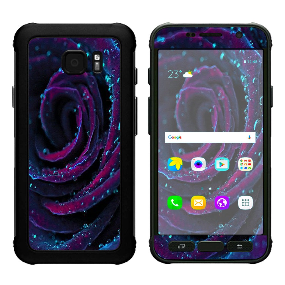  Purple Rose Pedals Water Drops Samsung Galaxy S7 Active Skin