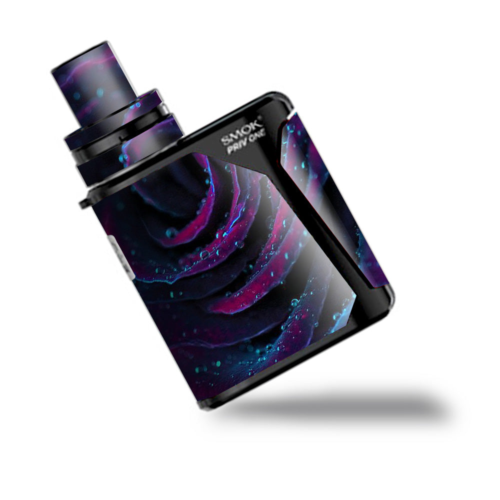  Purple Rose Pedals Water Drops Smok Priv One Skin