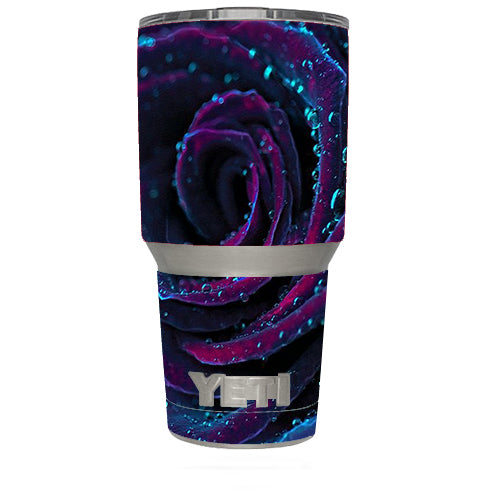  Purple Rose Pedals Water Drops Yeti 30oz Rambler Tumbler Skin