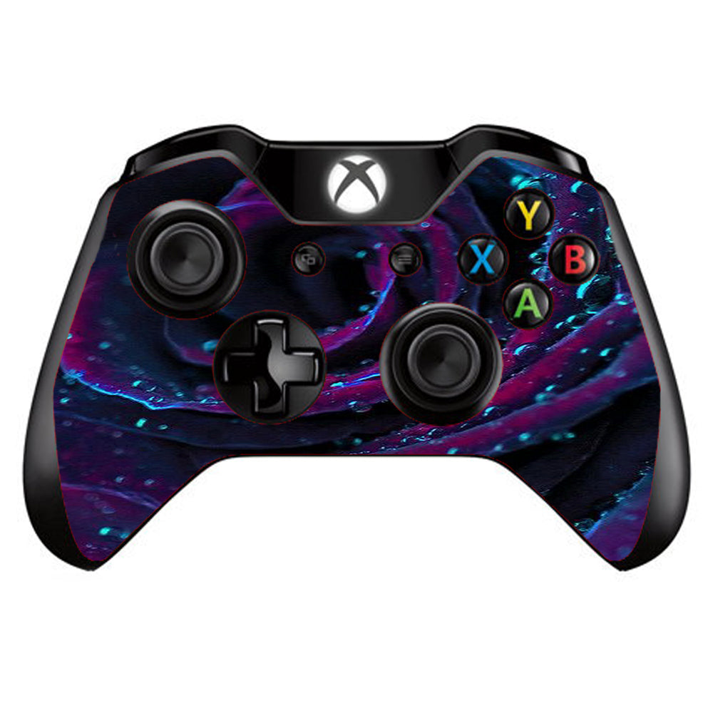  Purple Rose Pedals Water Drops Microsoft Xbox One Controller Skin