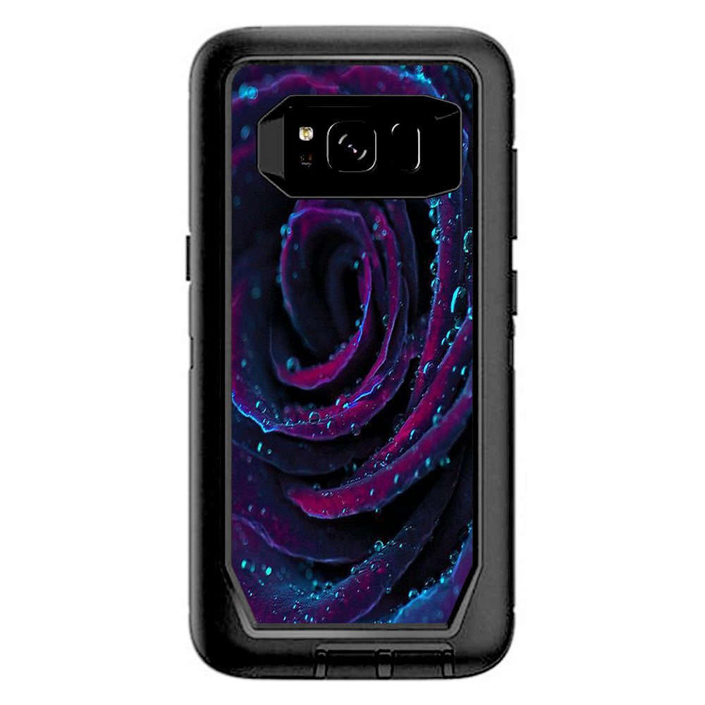  Purple Rose Pedals Water Drops Otterbox Defender Samsung Galaxy S8 Skin