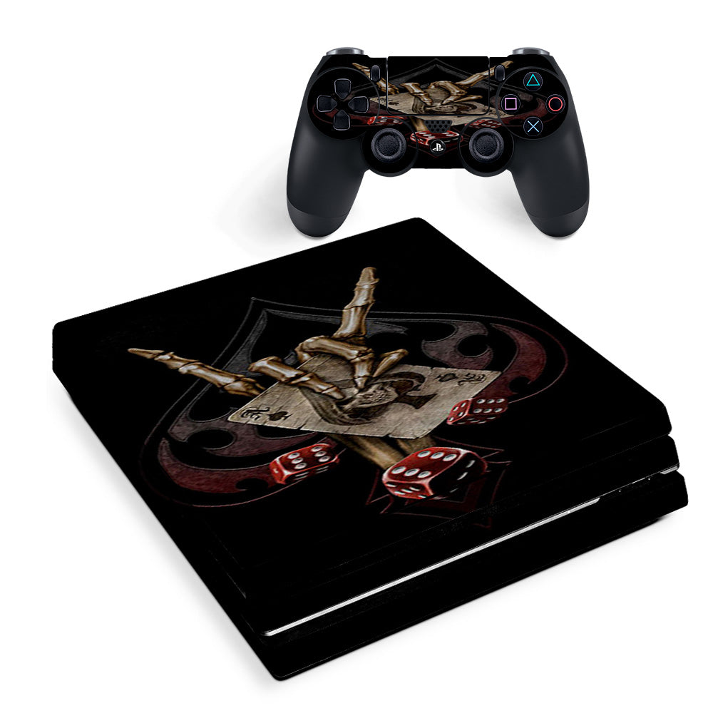 Skin Decal Vinyl Wrap For Playstation Ps4 Pro Console & Controller Stickers Skins Cover/ Ace Of Spades Skull Hand Sony PS4 Pro Skin