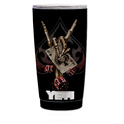  Ace Of Spades Skull Hand Yeti 20oz Rambler Tumbler Skin