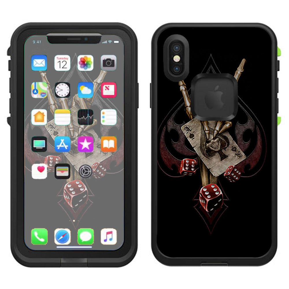  Ace Of Spades Skull Hand Lifeproof Fre Case iPhone X Skin