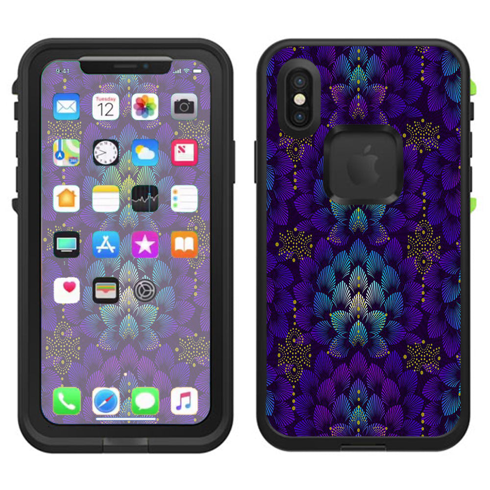 Floral Feather Pattern Lifeproof Fre Case iPhone X Skin