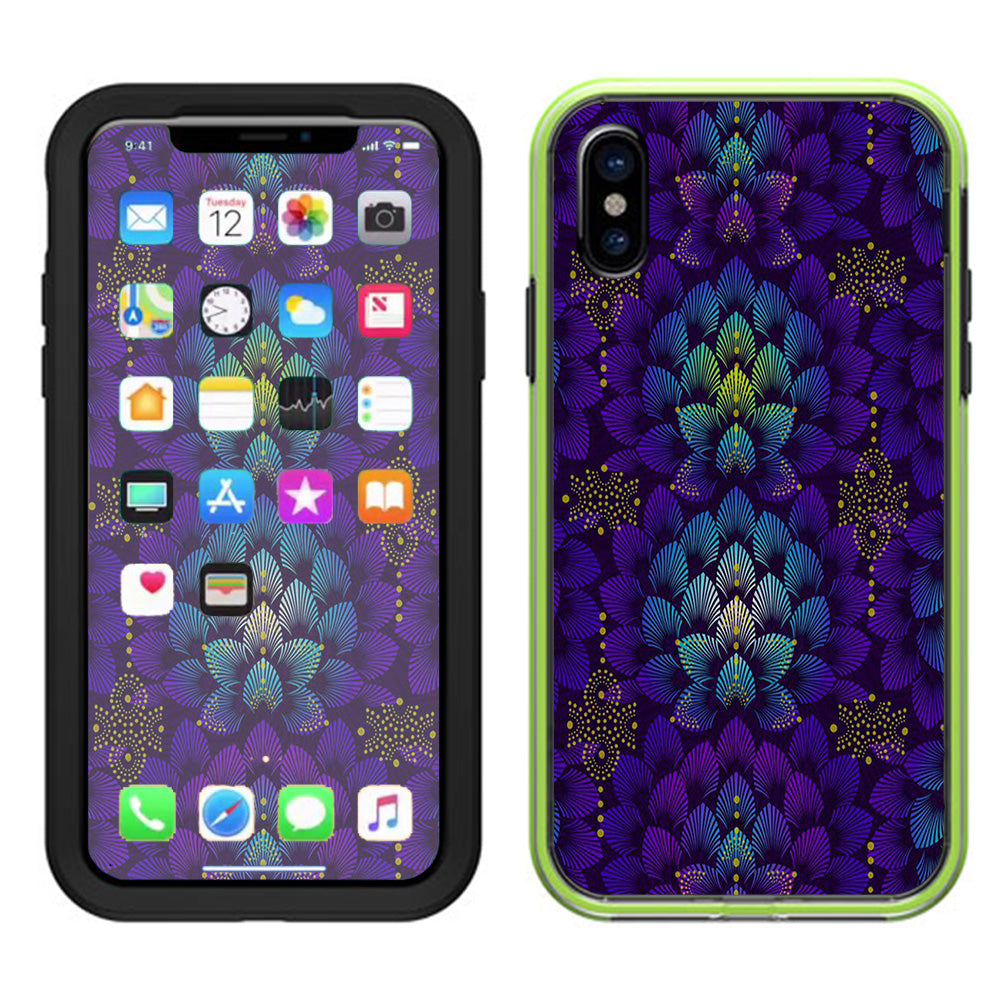  Floral Feather Pattern Lifeproof Slam Case iPhone X Skin