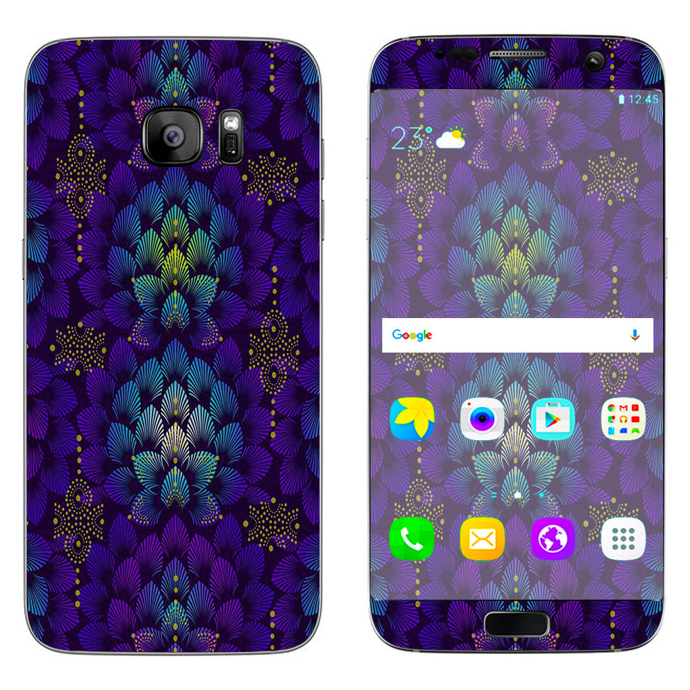  Floral Feather Pattern Samsung Galaxy S7 Edge Skin