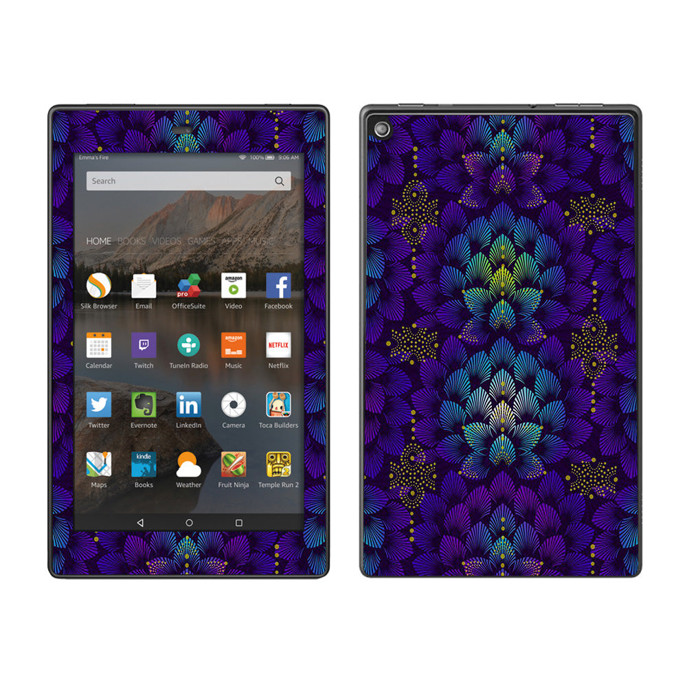  Floral Feather Pattern Amazon Fire HD 8 Skin