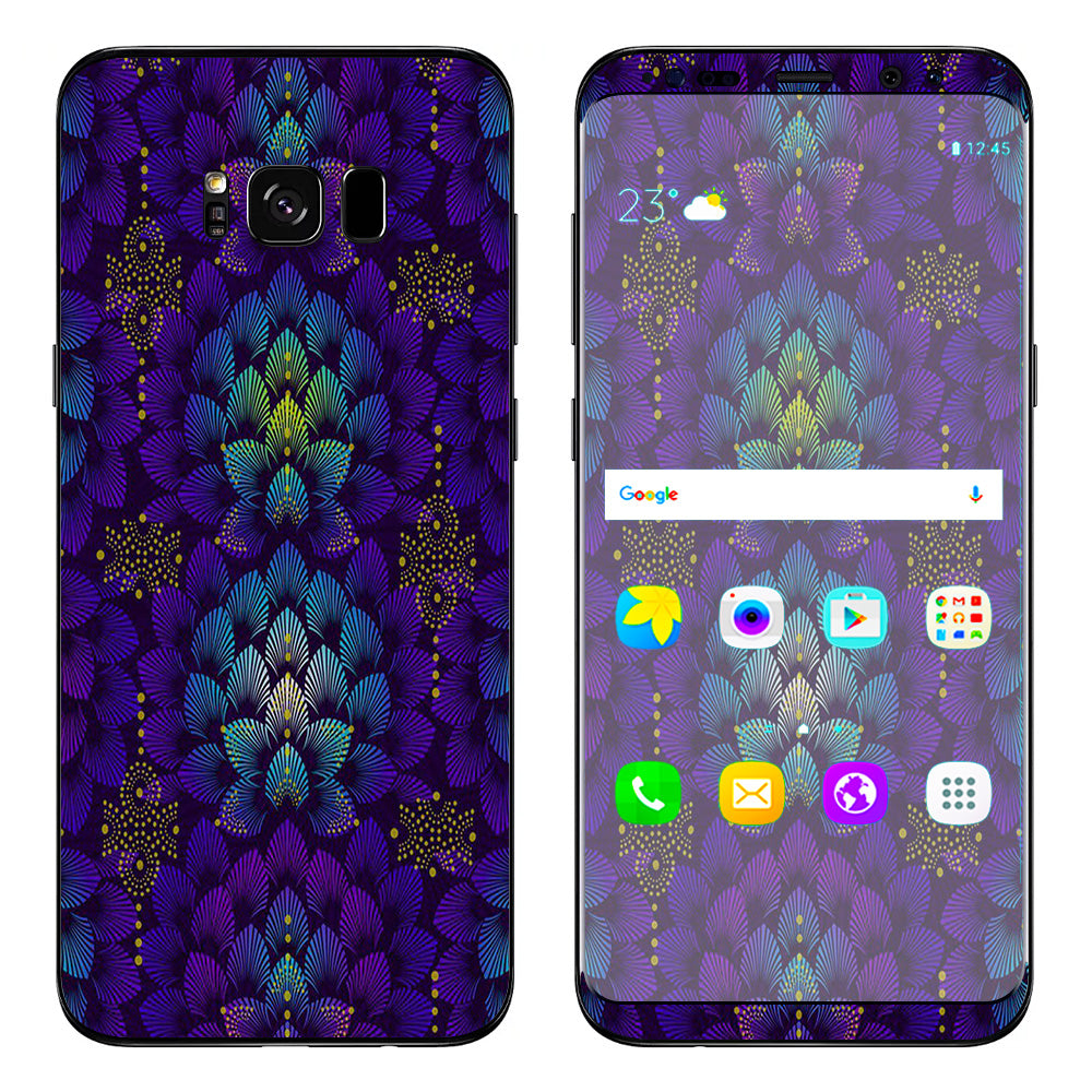  Floral Feather Pattern Samsung Galaxy S8 Skin