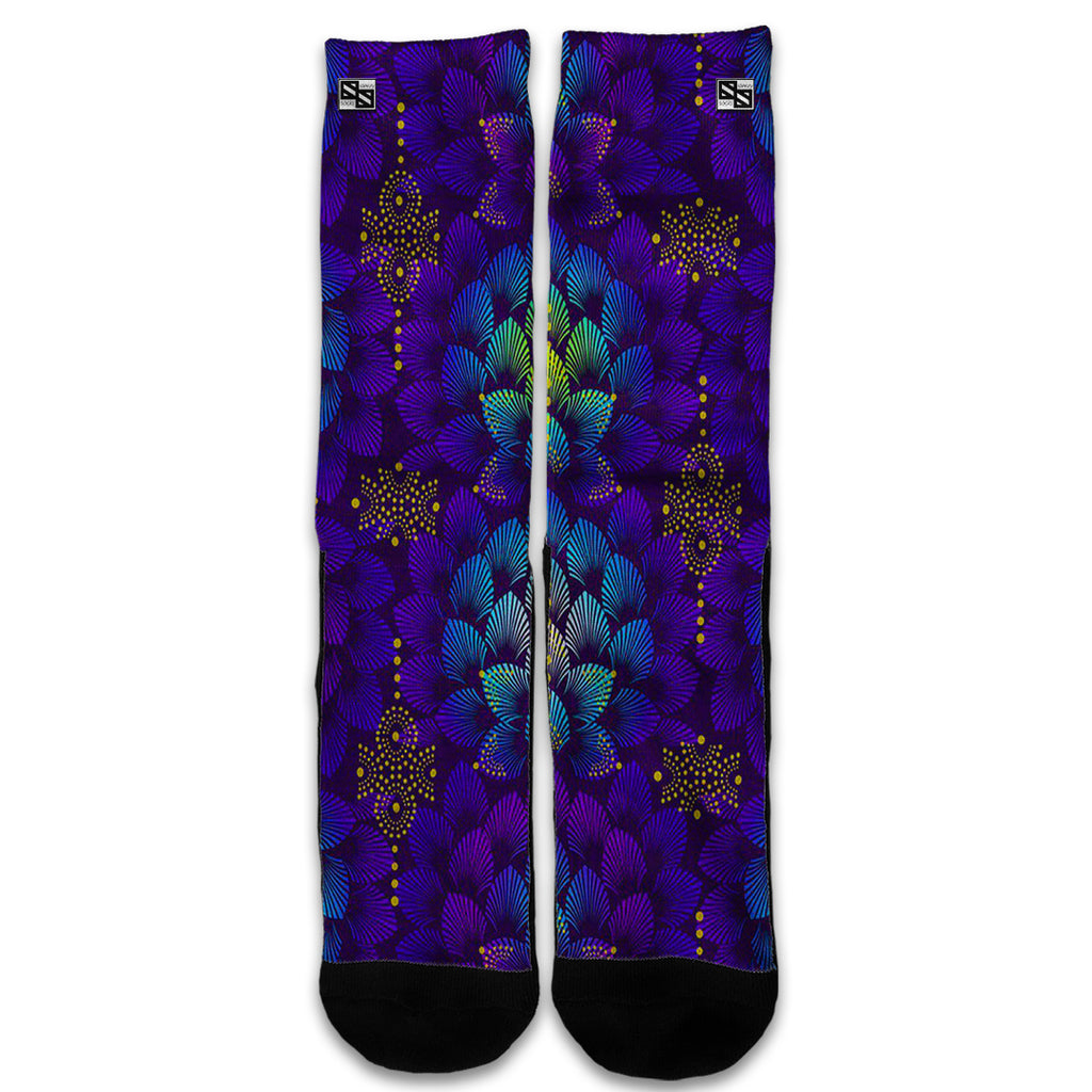  Floral Feather Pattern Universal Socks