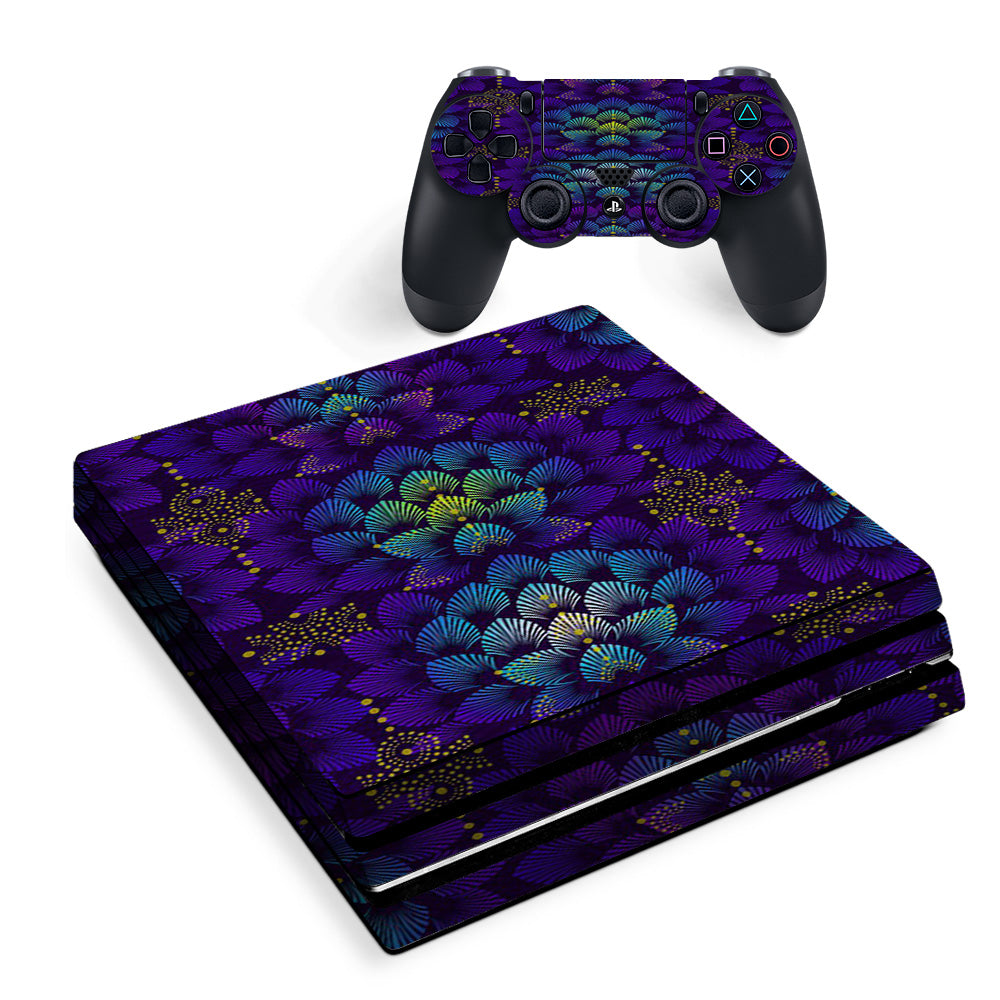 Skin Decal Vinyl Wrap For Playstation Ps4 Pro Console & Controller Stickers Skins Cover/ Floral Feather Pattern Sony PS4 Pro Skin