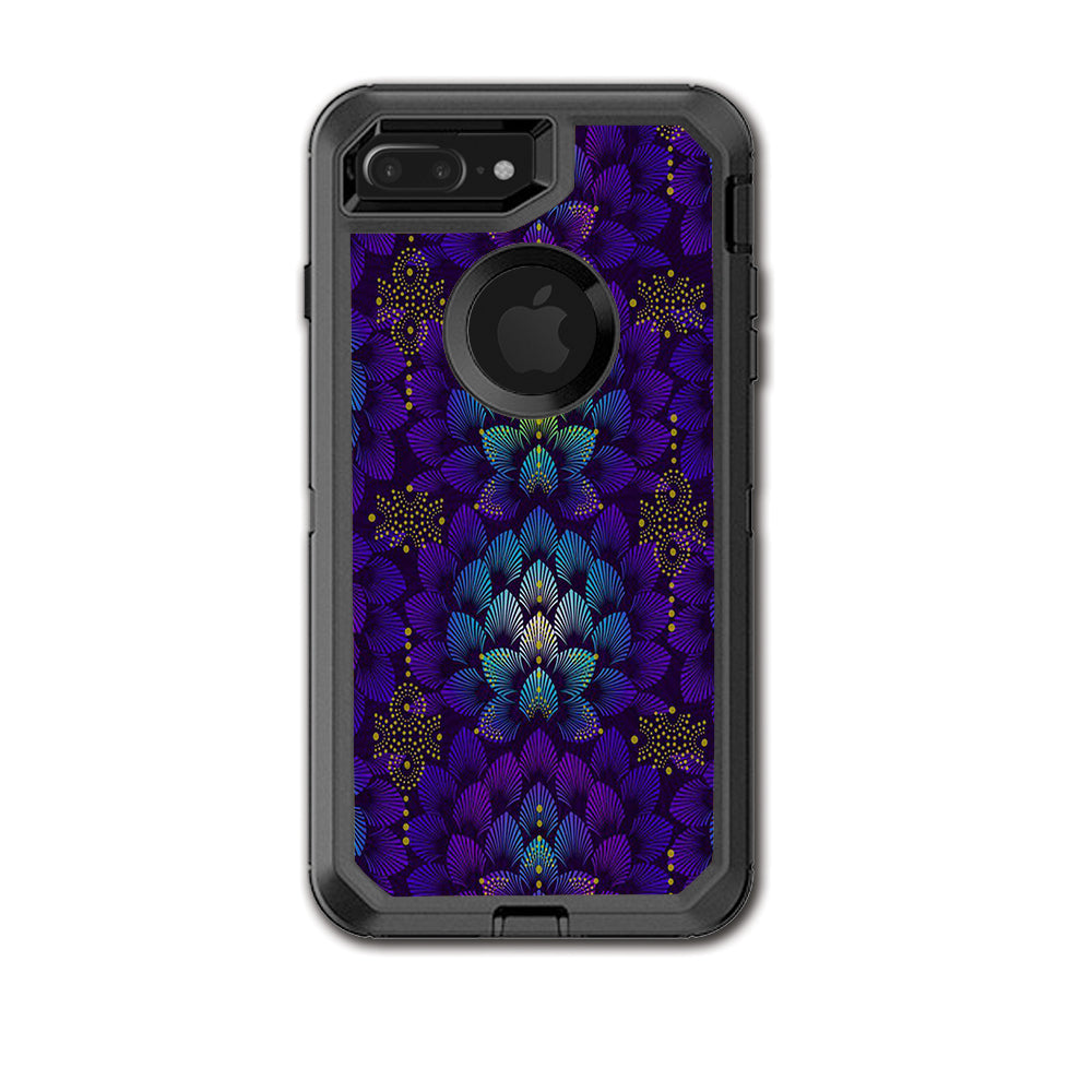  Floral Feather Pattern Otterbox Defender iPhone 7+ Plus or iPhone 8+ Plus Skin