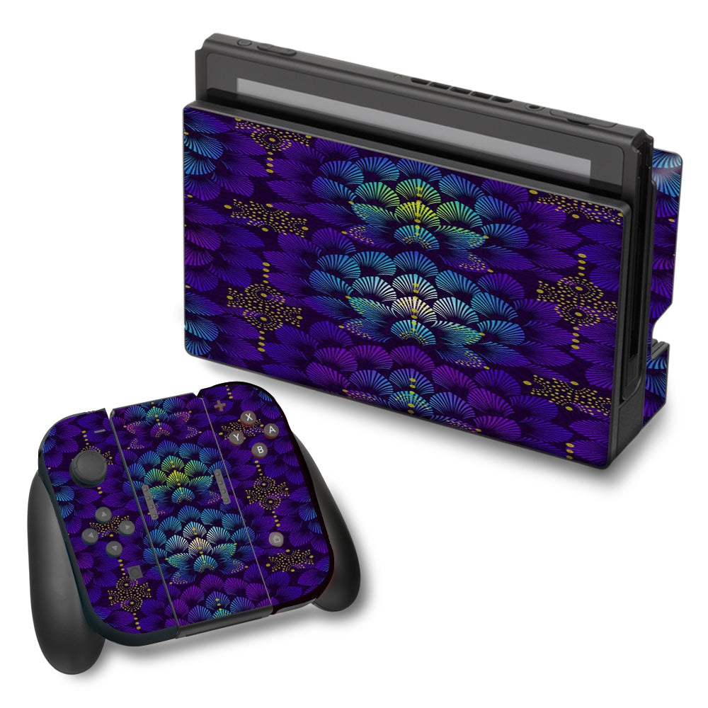  Floral Feather Pattern Nintendo Switch Skin