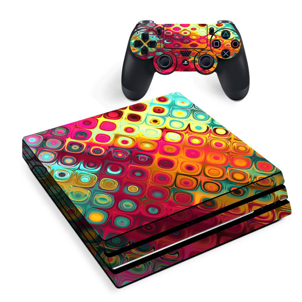 Skin Decal Vinyl Wrap For Playstation Ps4 Pro Console & Controller Stickers Skins Cover/ Colorful Pattern Stained Glass Sony PS4 Pro Skin
