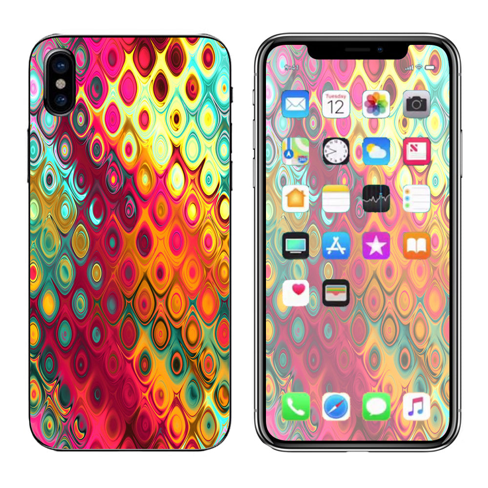  Colorful Pattern Stained Glass Apple iPhone X Skin