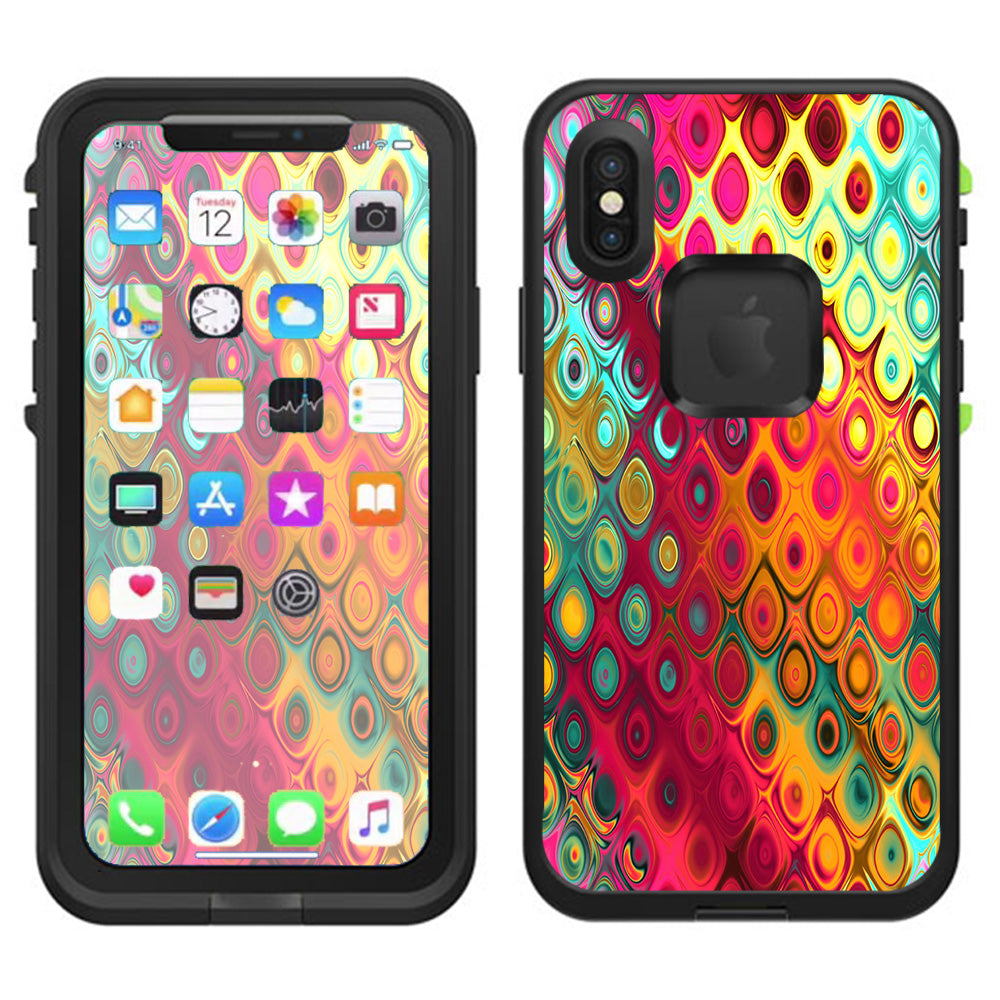  Colorful Pattern Stained Glass Lifeproof Fre Case iPhone X Skin