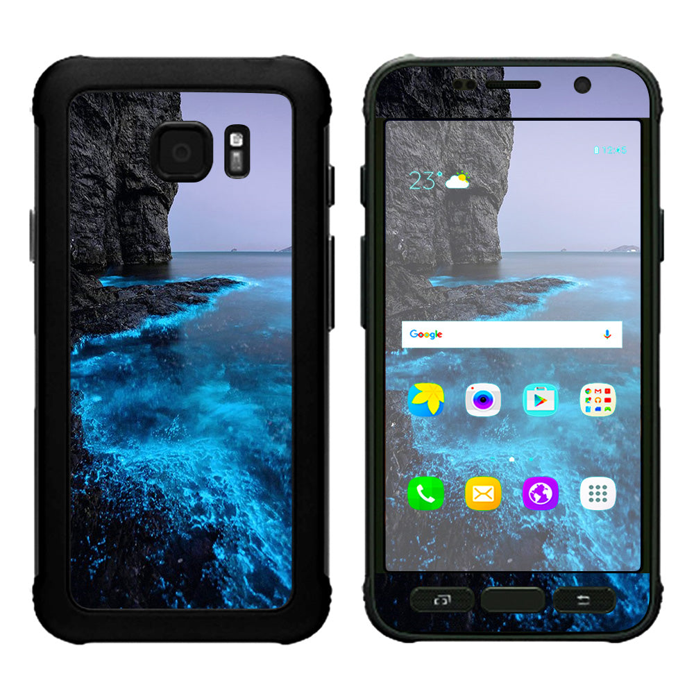  Paradise Sea Wall Cliffs Glowing Water Samsung Galaxy S7 Active Skin