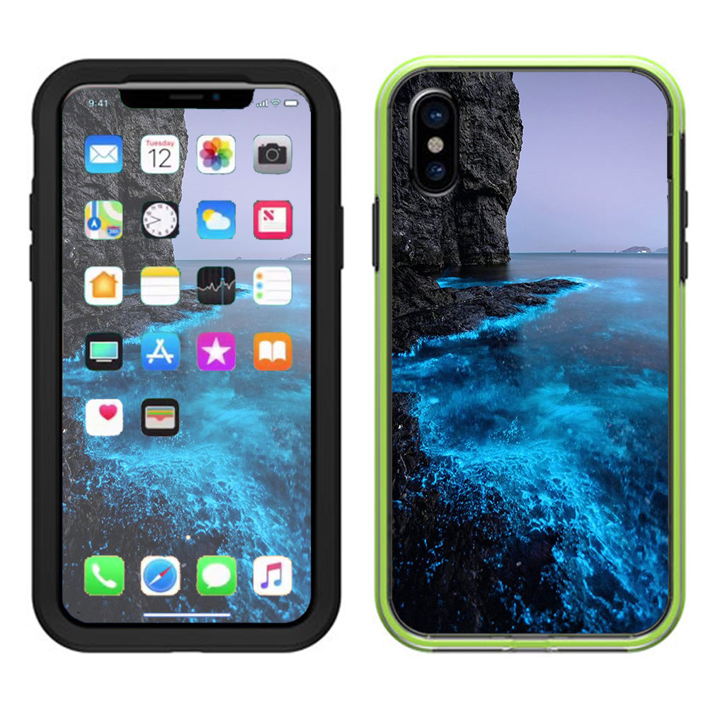  Paradise Sea Wall Cliffs Glowing Water Lifeproof Slam Case iPhone X Skin