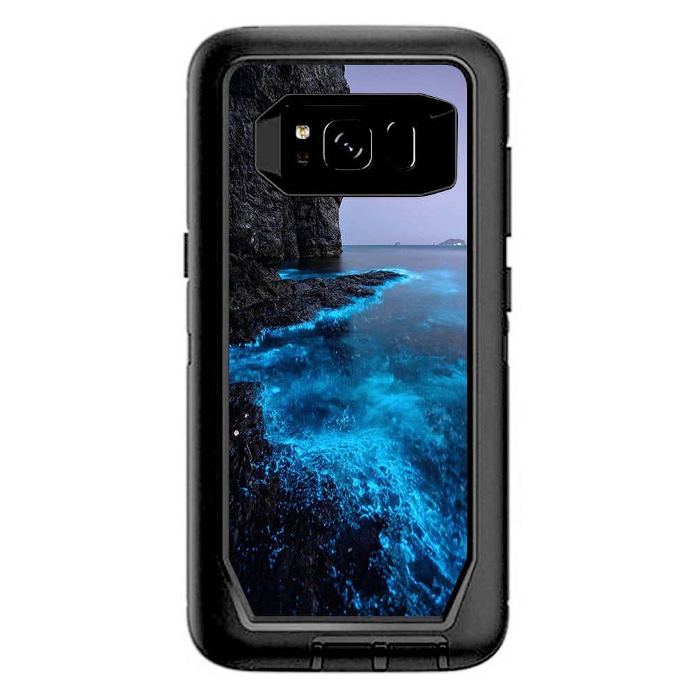  Paradise Sea Wall Cliffs Glowing Water Otterbox Defender Samsung Galaxy S8 Skin