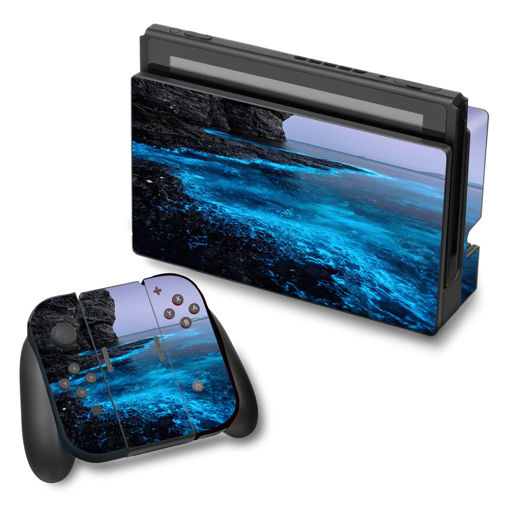  Paradise Sea Wall Cliffs Glowing Water Nintendo Switch Skin