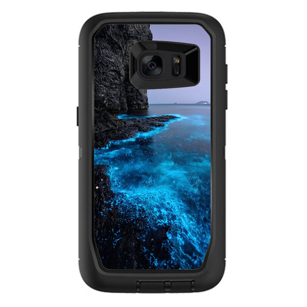  Paradise Sea Wall Cliffs Glowing Water Otterbox Defender Samsung Galaxy S7 Edge Skin