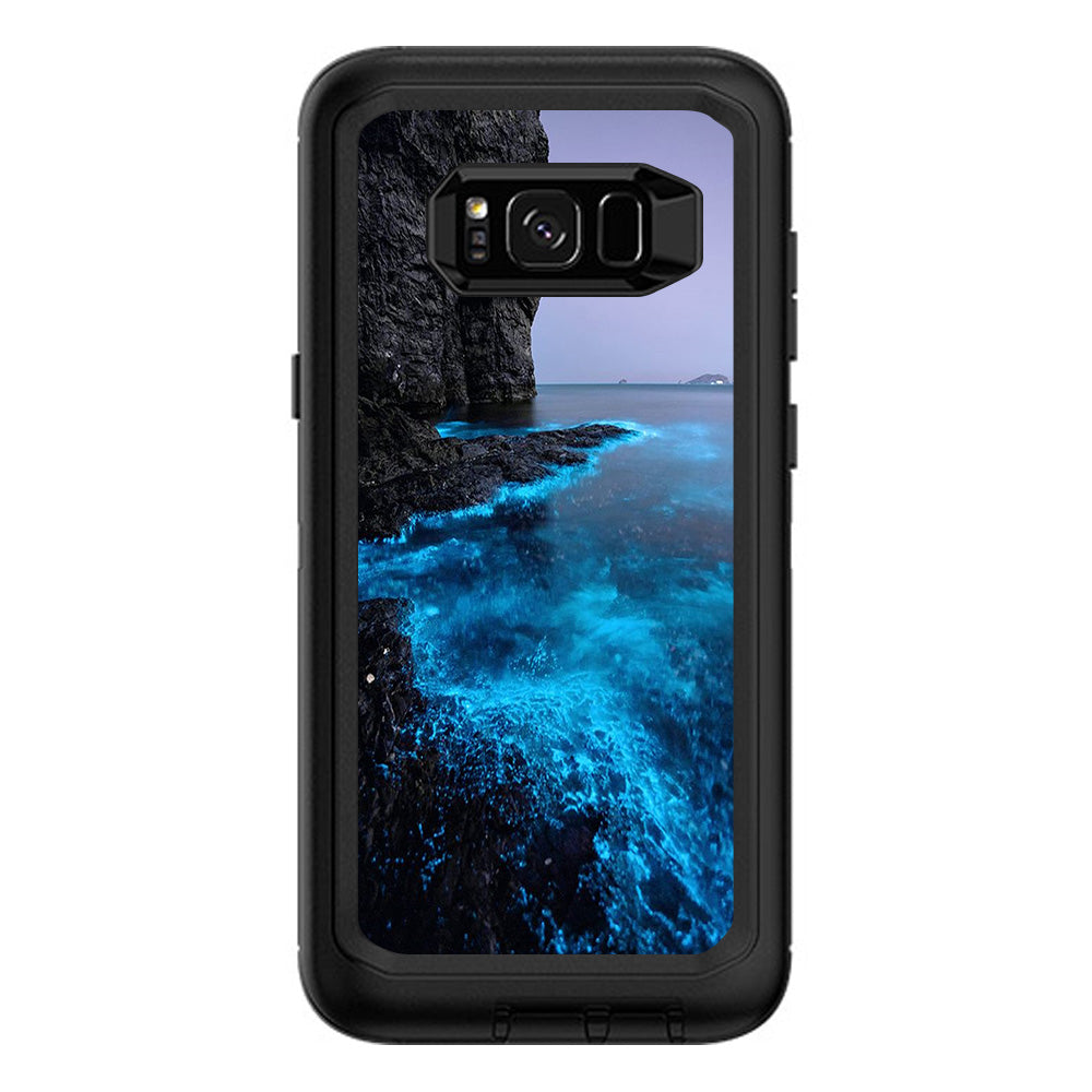  Paradise Sea Wall Cliffs Glowing Water Otterbox Defender Samsung Galaxy S8 Plus Skin