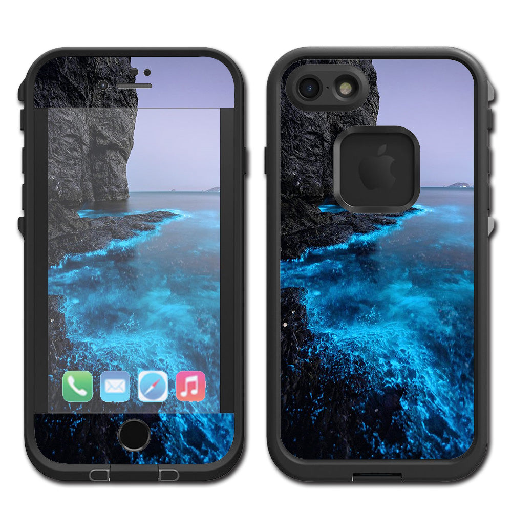  Paradise Sea Wall Cliffs Glowing Water Lifeproof Fre iPhone 7 or iPhone 8 Skin