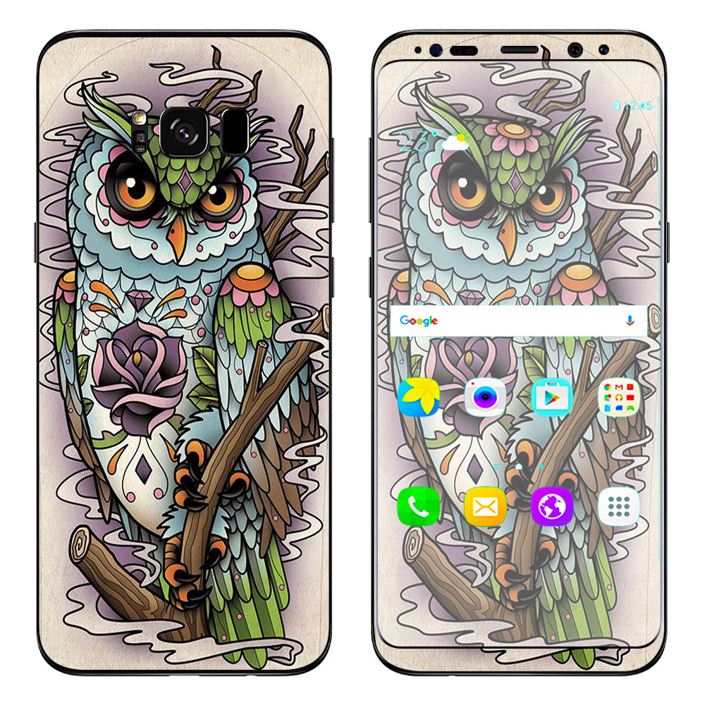  Owl Painting Aztec Style Samsung Galaxy S8 Plus Skin