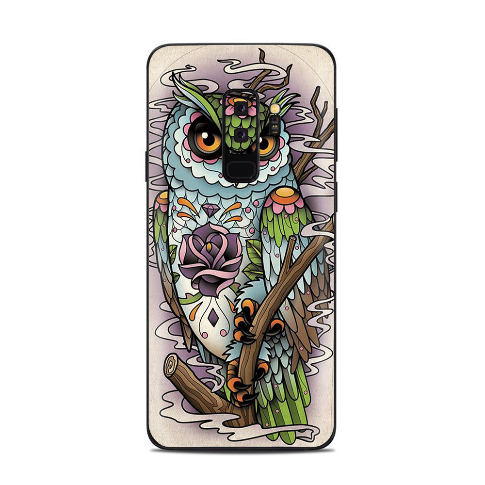  Owl Painting Aztec Style Samsung Galaxy S9 Plus Skin