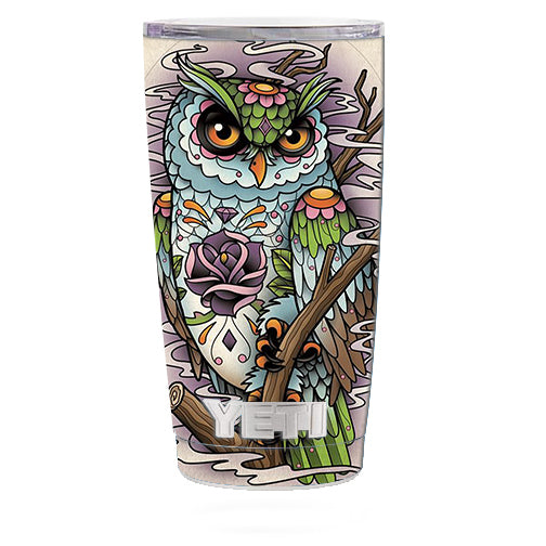  Owl Painting Aztec Style Yeti 20oz Rambler Tumbler Skin