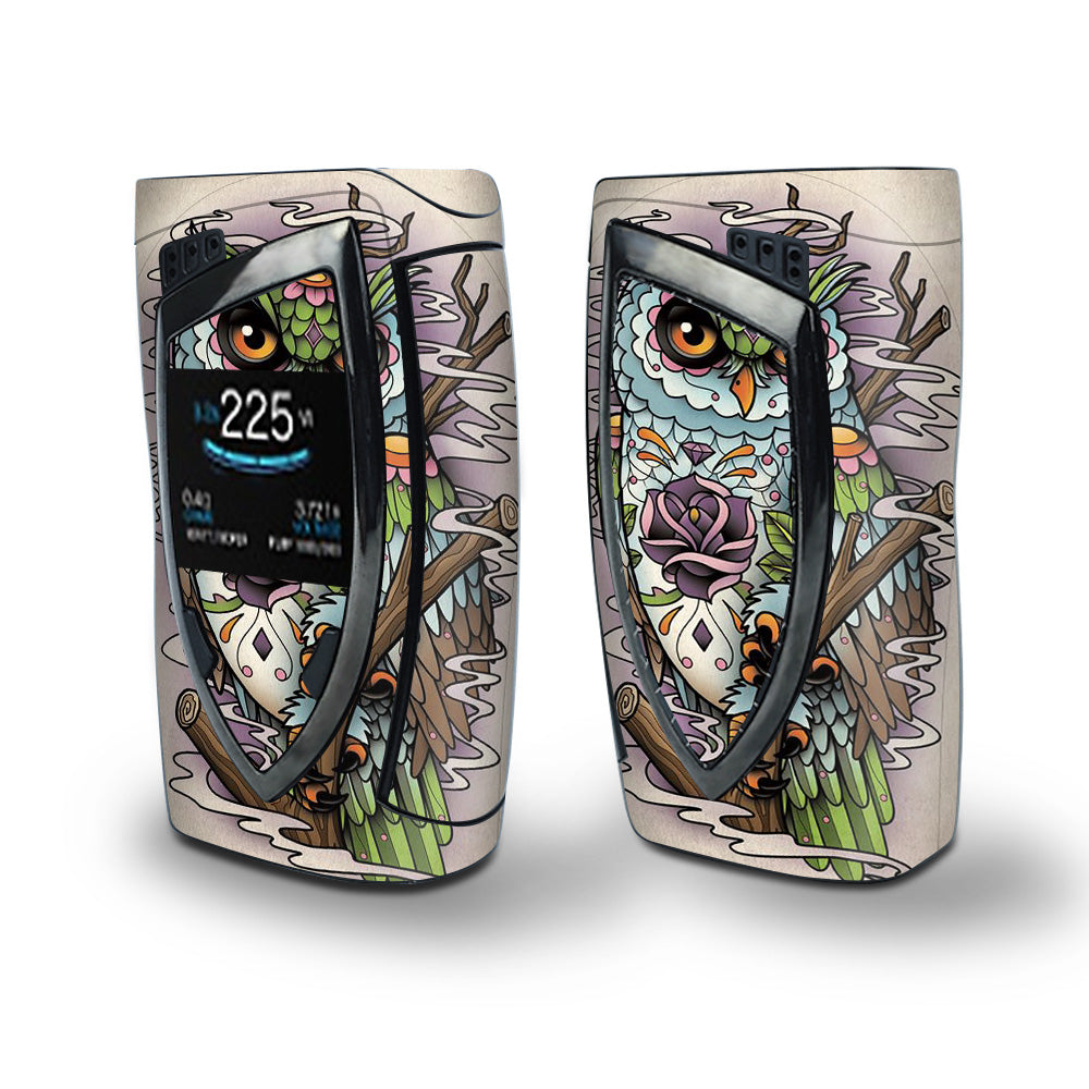 Skin Decal Vinyl Wrap for Smok Devilkin Kit 225w Vape (includes TFV12 Prince Tank Skins) skins cover/ Owl Painting Aztec Style
