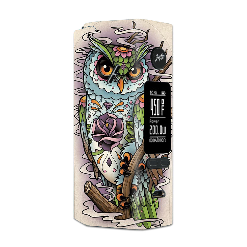  Owl Painting Aztec Style Wismec Reuleaux RX 2/3 combo kit Skin