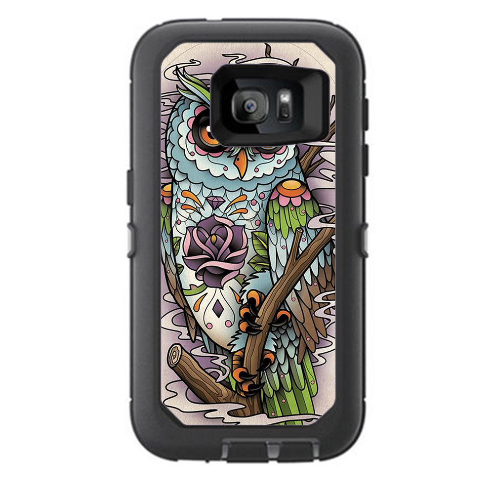  Owl Painting Aztec Style Otterbox Defender Samsung Galaxy S7 Skin