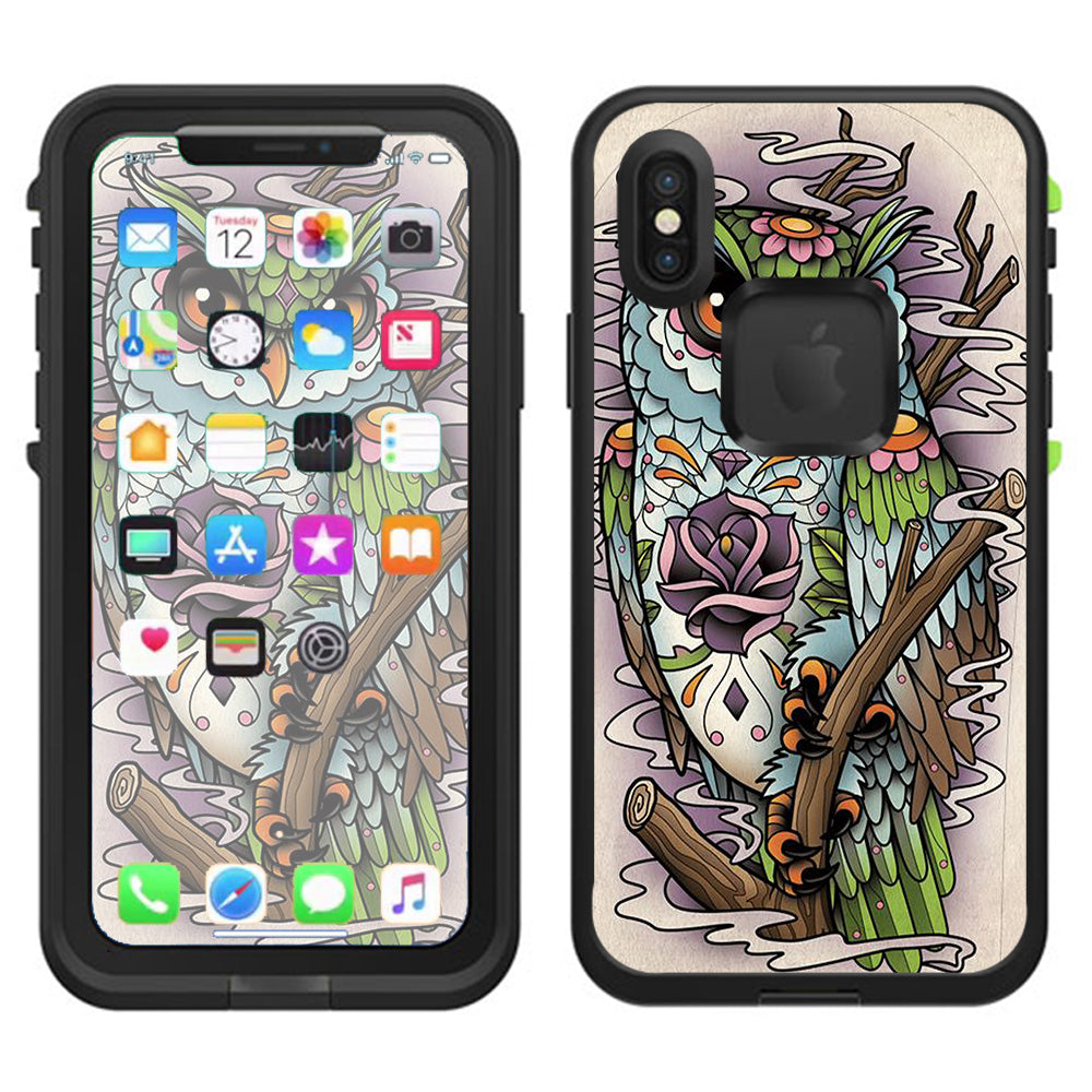  Owl Painting Aztec Style Lifeproof Fre Case iPhone X Skin