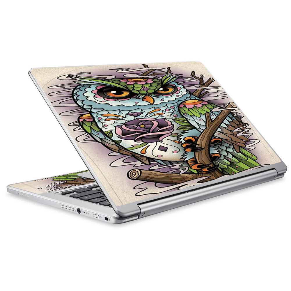  Owl Painting Aztec Style Acer Chromebook R13 Skin