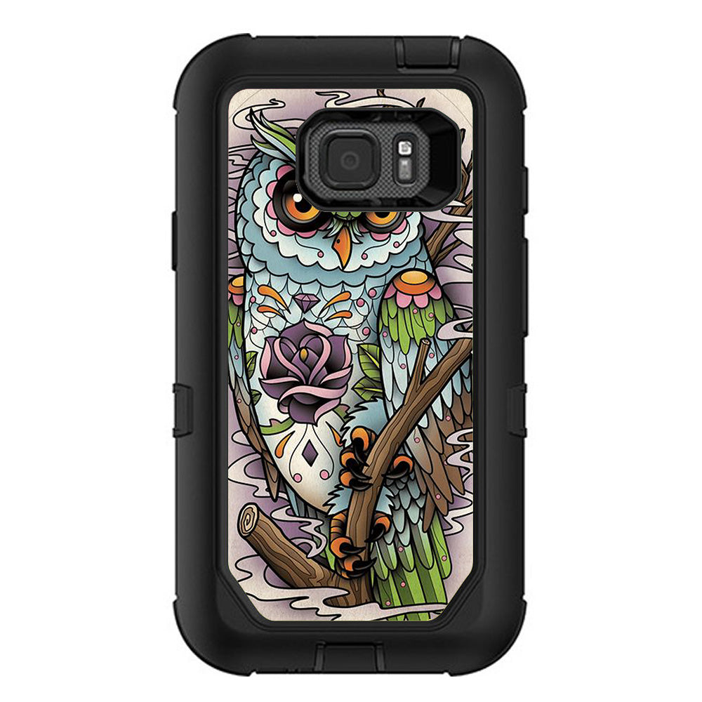  Owl Painting Aztec Style Otterbox Defender Samsung Galaxy S7 Active Skin