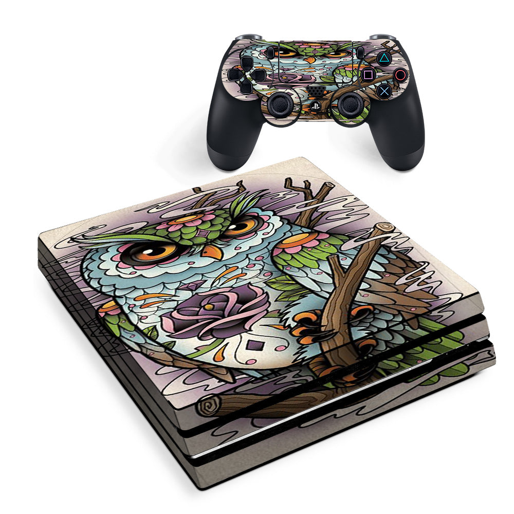 Skin Decal Vinyl Wrap For Playstation Ps4 Pro Console & Controller Stickers Skins Cover/ Owl Painting Aztec Style Sony PS4 Pro Skin