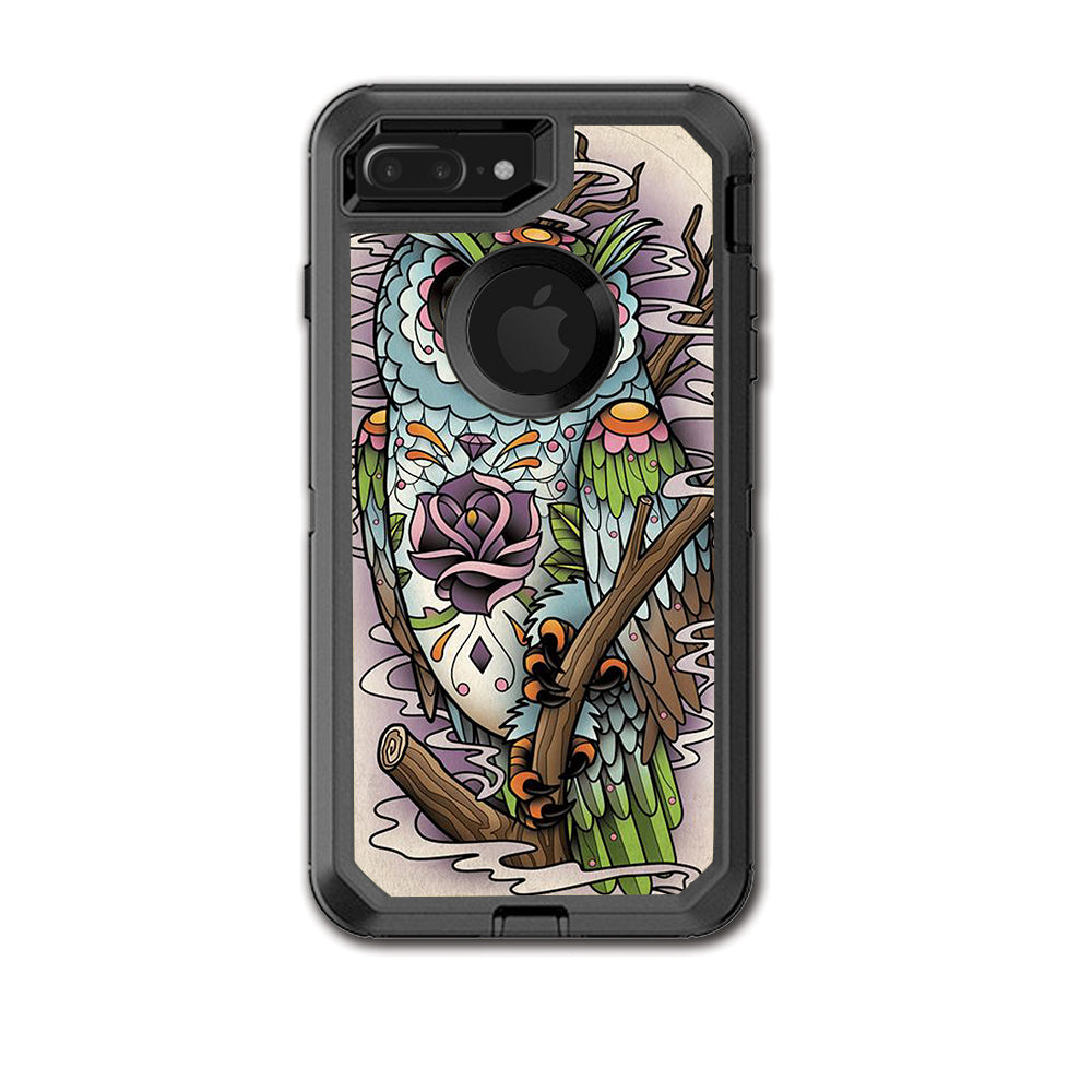  Owl Painting Aztec Style Otterbox Defender iPhone 7+ Plus or iPhone 8+ Plus Skin