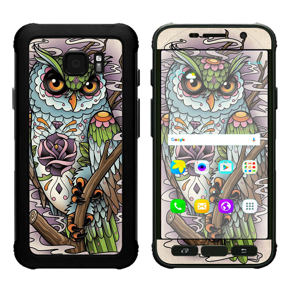  Owl Painting Aztec Style Samsung Galaxy S7 Active Skin