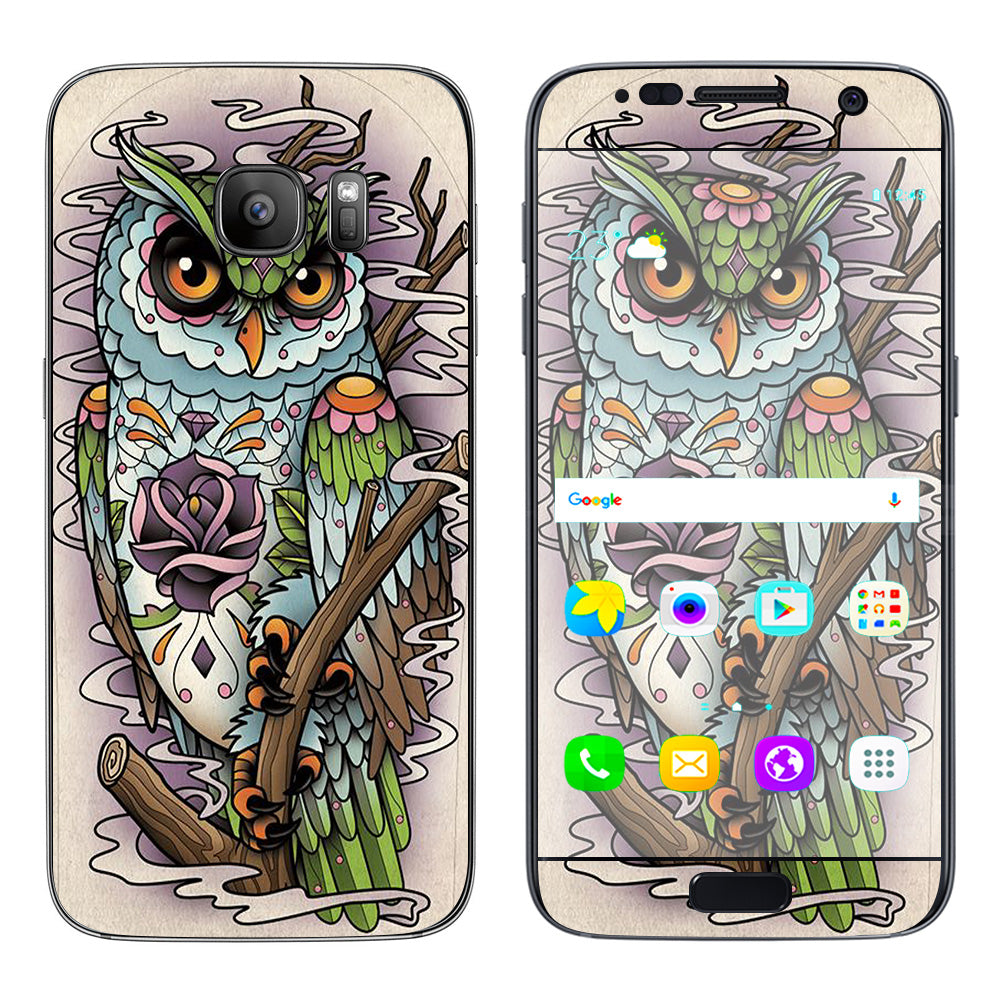  Owl Painting Aztec Style Samsung Galaxy S7 Skin